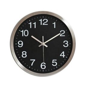 Metal Frame Aluminum Wall Clock Decor Black
